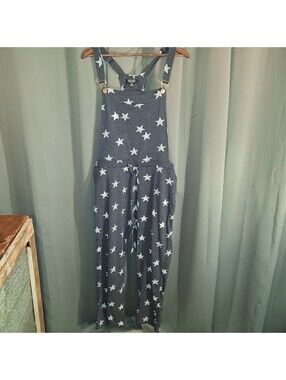 Rouge Collection 2X Star Print Overalls